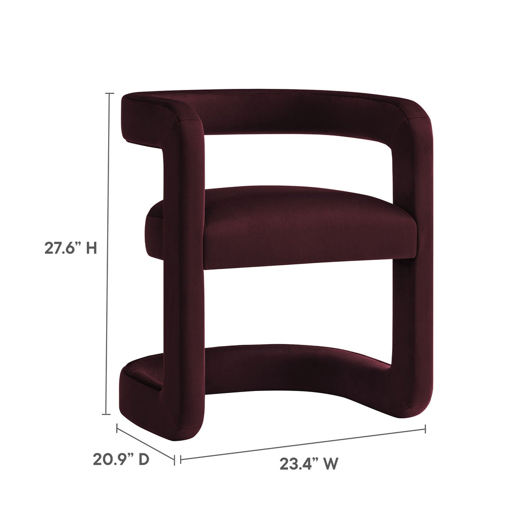 Dimension diagram of the Margot Dining Chair showing 23.4 inches wide, 27.6 inches high, 20.9 inches deep