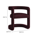 Dimension diagram of the Margot Dining Chair showing 23.4 inches wide, 27.6 inches high, 20.9 inches deep