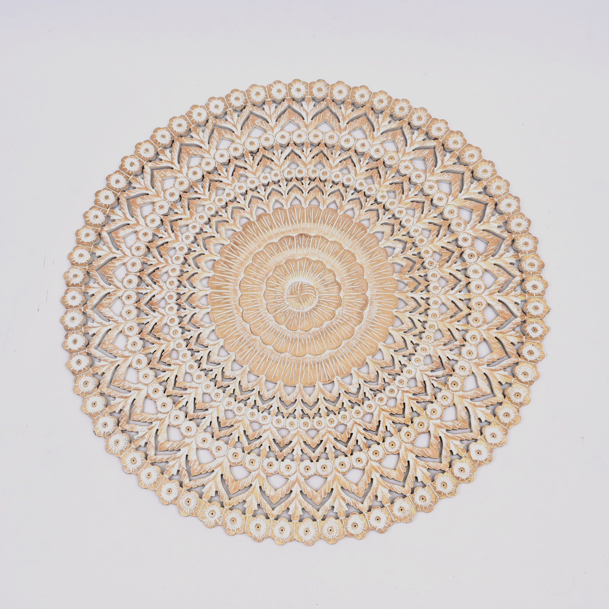 The Apolline Wall Medallion — Whitewashed & Gold — product view