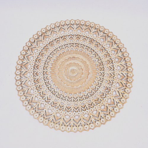 The Apolline Wall Medallion — Whitewashed & Gold — product view