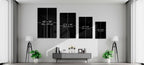 Size comparison chart showing four vertical wall art dimensions from 18x28.5 to 35x55 inches