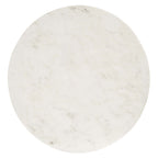 Close-up of genuine white marble tabletop with natural gray veining on the Perrine Side Table