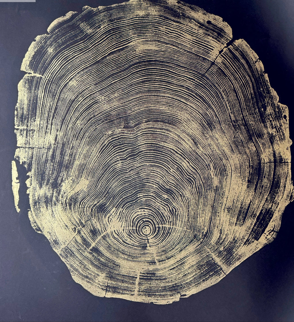 The Noire Wall Art — Gold Ink Redwood Ring Print — product view