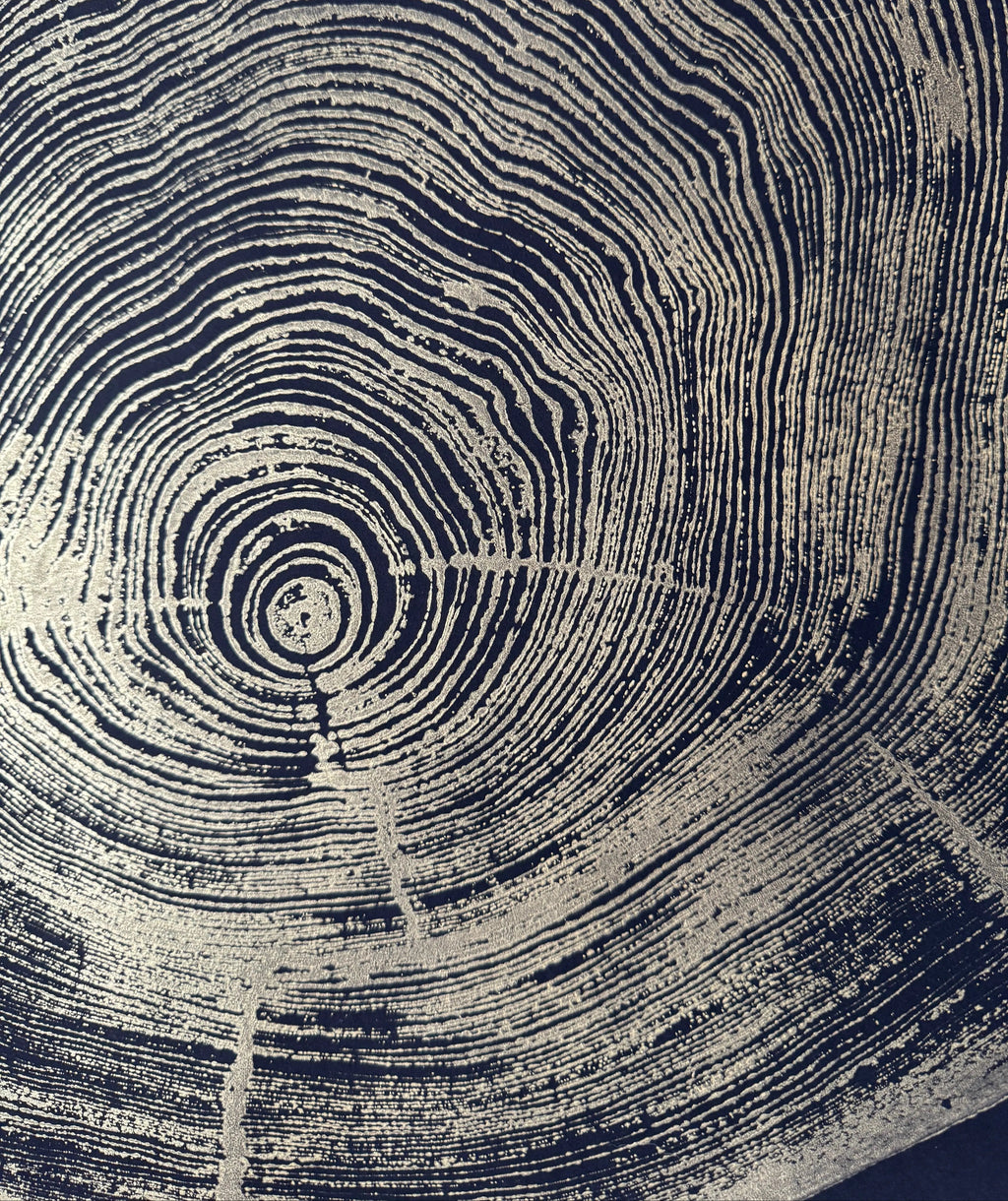 The Noire Wall Art — Gold Ink Redwood Ring Print — san francisco redwood gold black