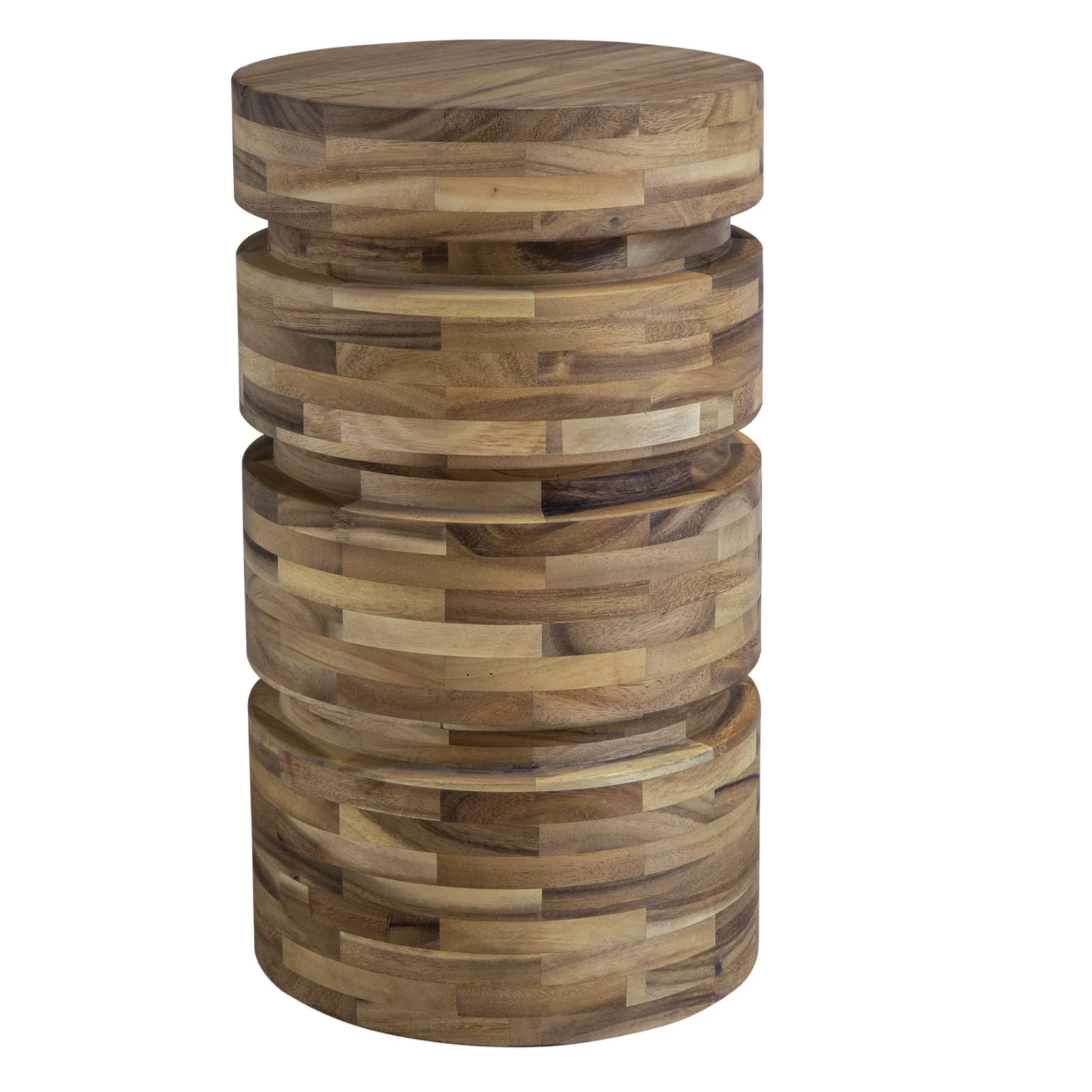 The Armand Drink Table — Segmented Acacia — product view