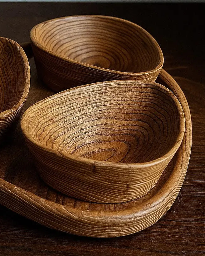 The Marcel Nut Bowl Set | Walnut Wood