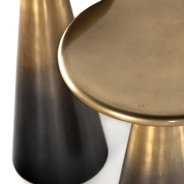 The Asher Accent Table Set — Ombre Antique Brass — asher accent table set ombre