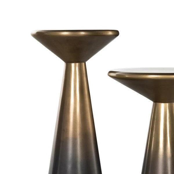 The Asher Accent Table Set — Ombre Antique Brass — asher accent table set staggered