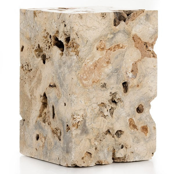 The Palu End Table — Romano Fosse Travertine — palu end table front jpg