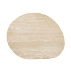 Close-up of the Aveline Side Table's honed yellow travertine surface showing natural veining and texture
