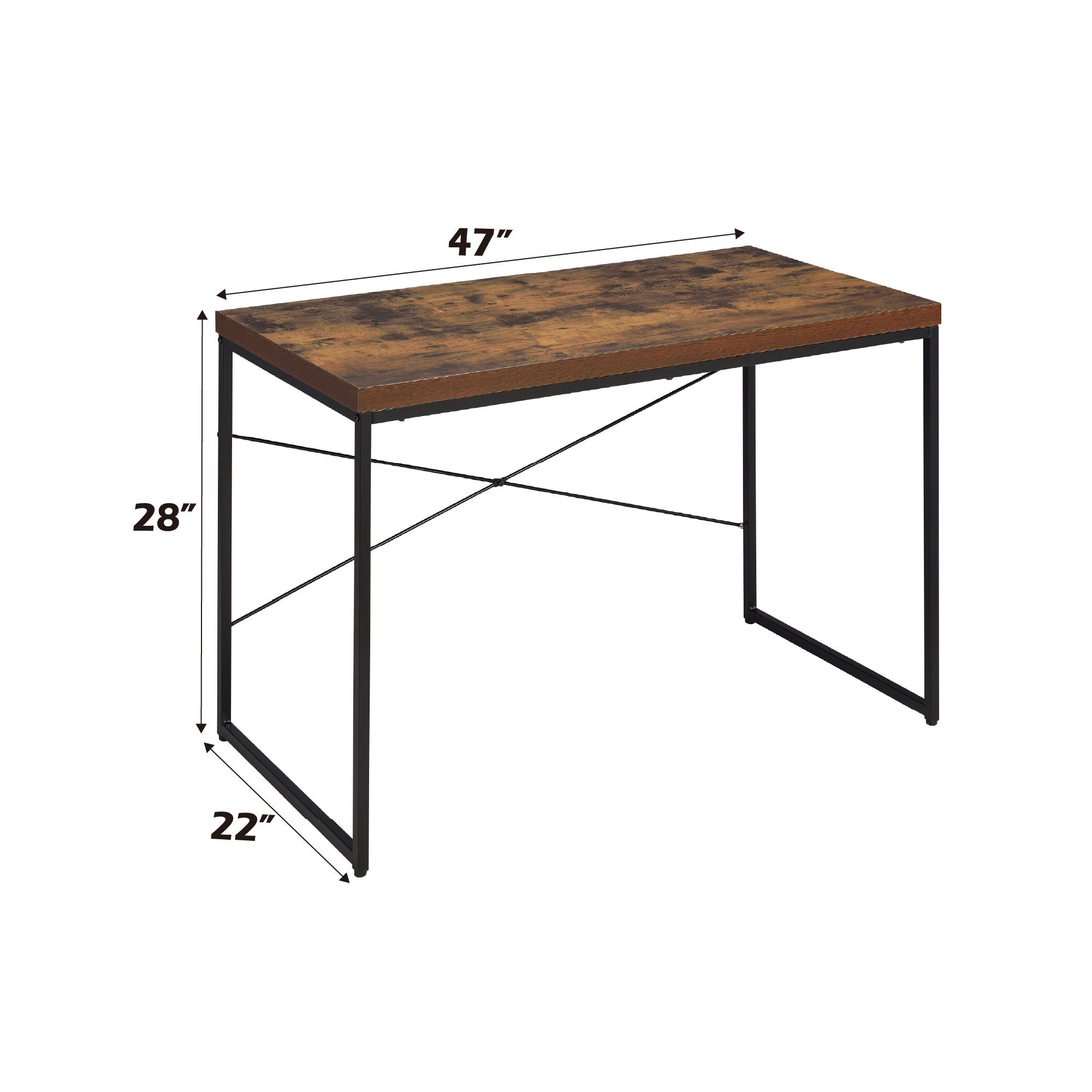 Diagram of the Beau Writing Desk showing width, depth, and height measurements