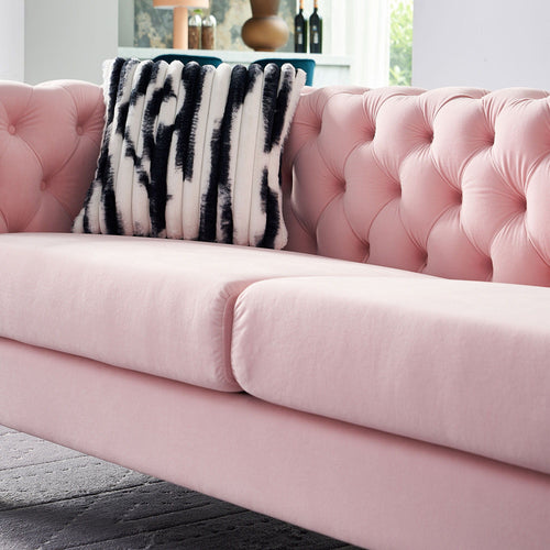 Criterion Sofa in Pink - Tuxedo Style - Close up Angle