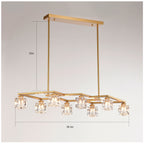 Technical diagram of the Genevieve Chandelier showing overall width and adjustable rod height