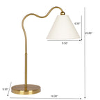 Diagram of the Margaux Table Lamp showing overall height, width, and shade dimensions