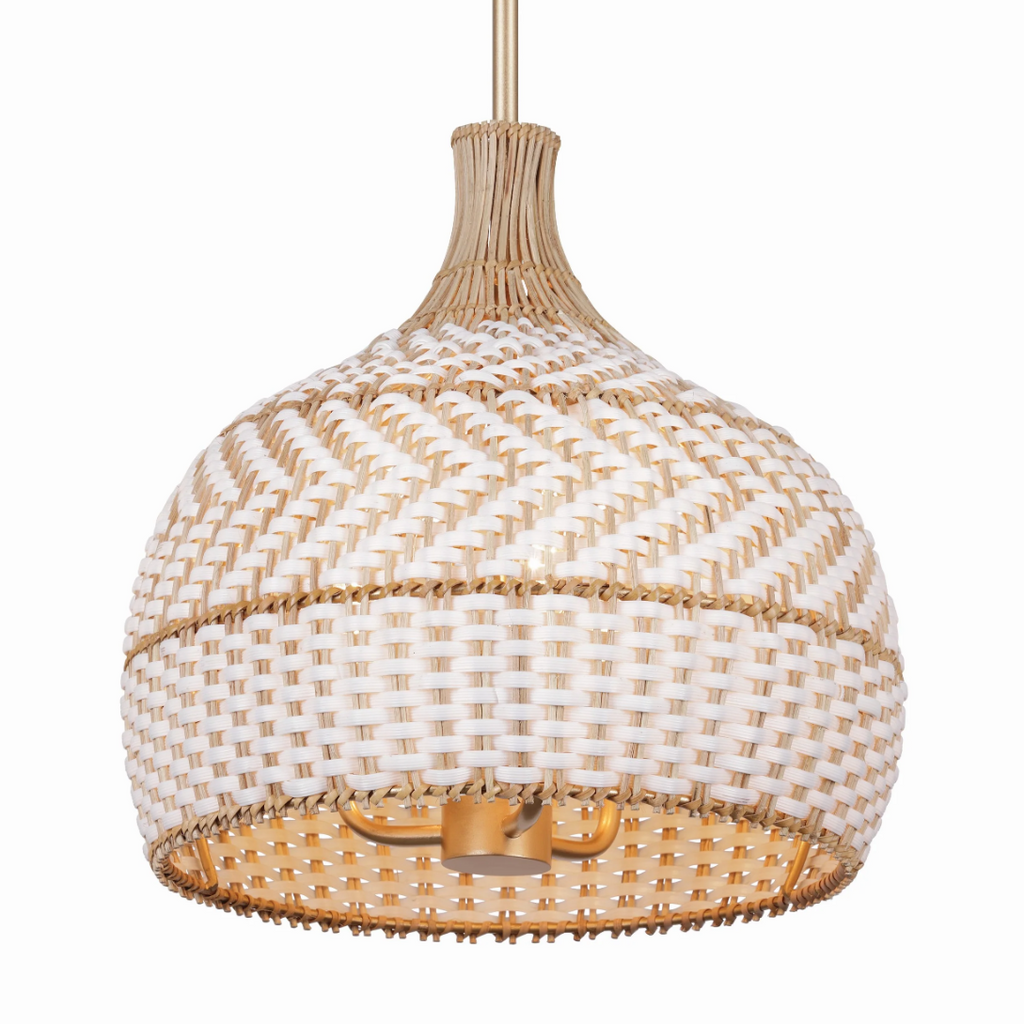 The Zanzibar 3-Light Pendant — Woven Rattan — product view