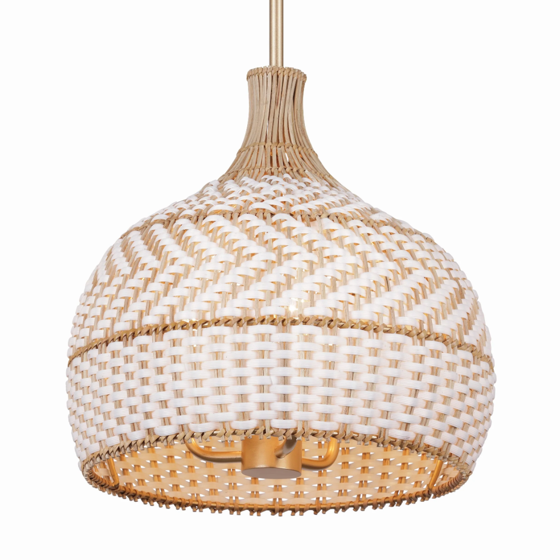The Zanzibar 3-Light Pendant — Woven Rattan — product view