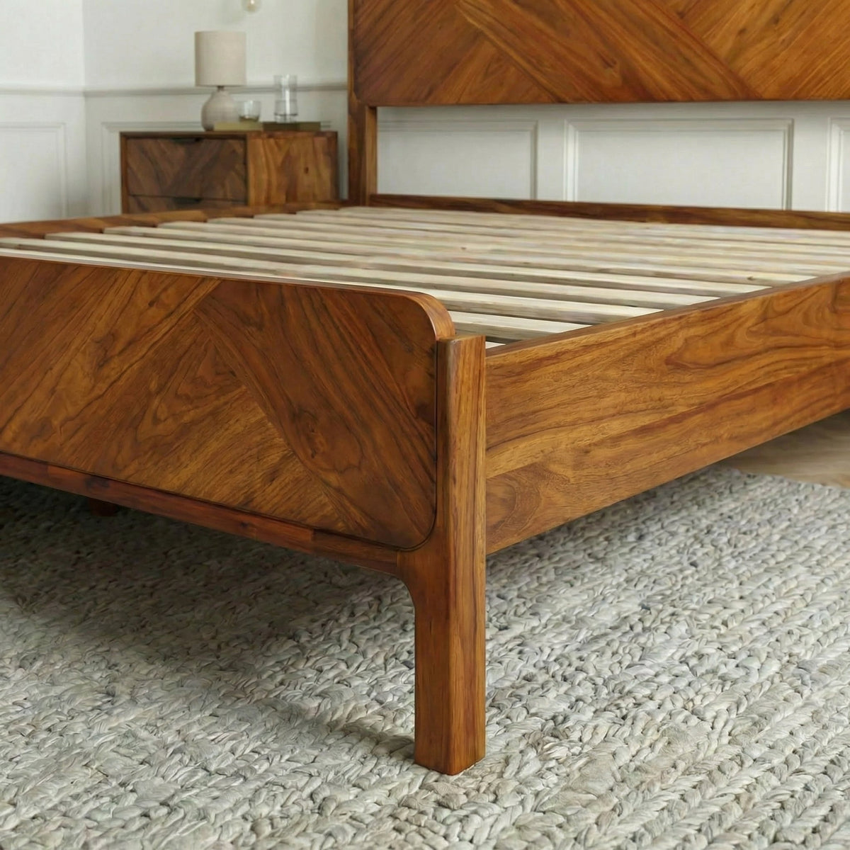 The Benoît Bed | Caramel Woven Wood