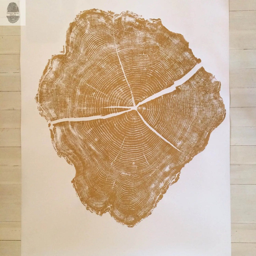 The Doriane Wall Art — Gold Ink Locust Ring Print — utah locust tree gold ink