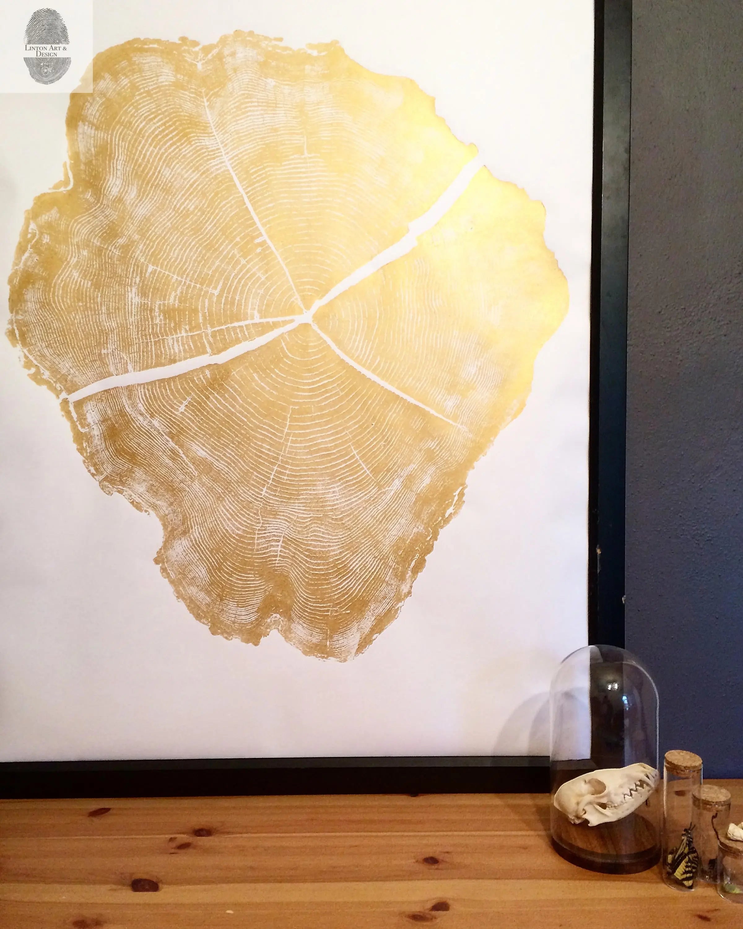 The Doriane Wall Art — Gold Ink Locust Ring Print — product view