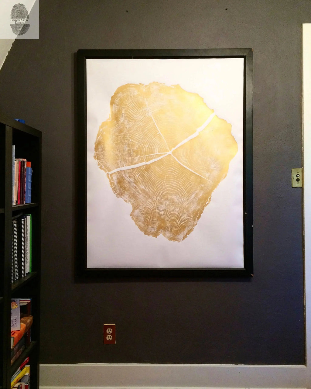 The Doriane Wall Art — Gold Ink Locust Ring Print — utah locust tree gold ink