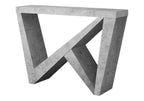 Dark Gray-finish console table with angled wedge legs and open triangular base