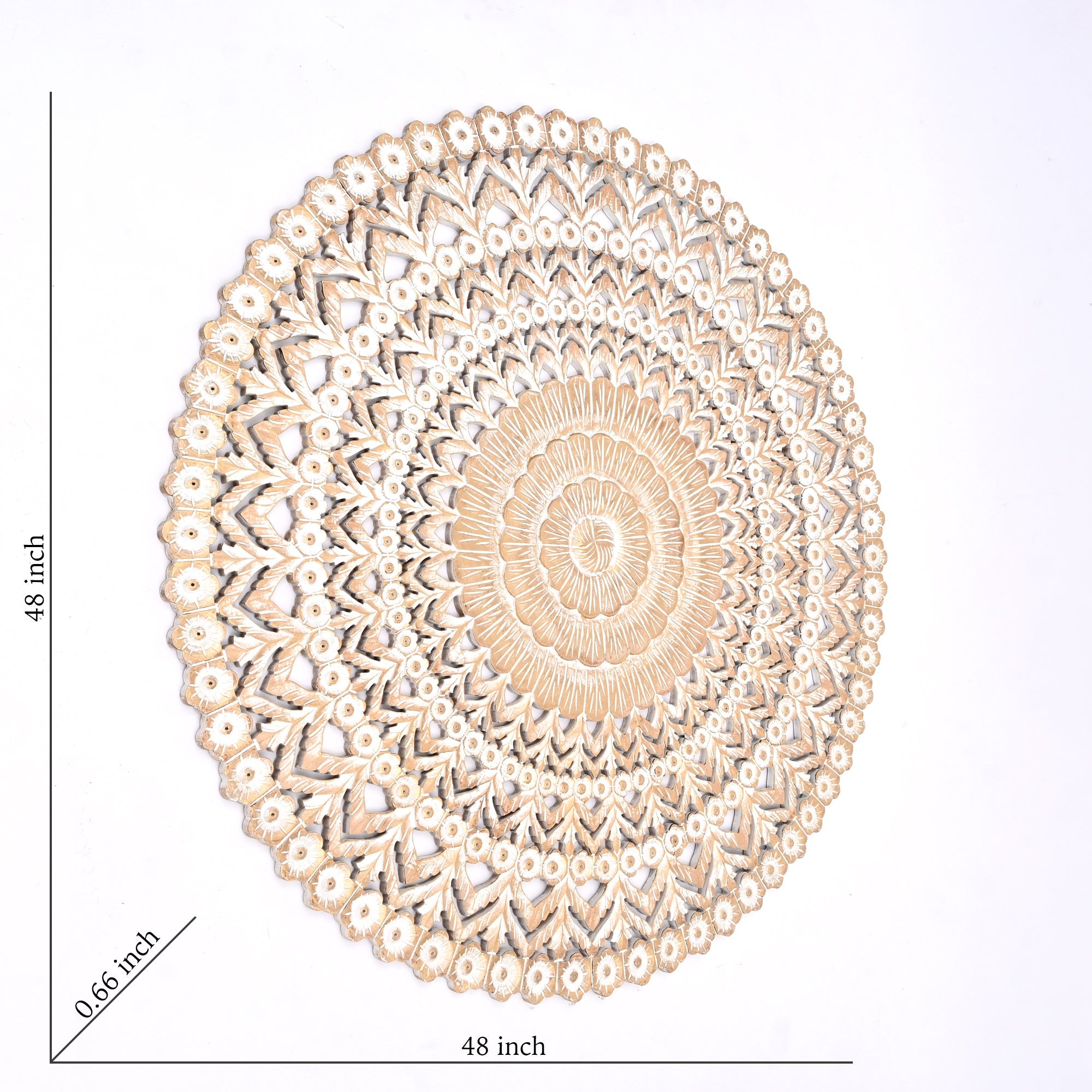 The Apolline Wall Medallion — Whitewashed & Gold — jpg
