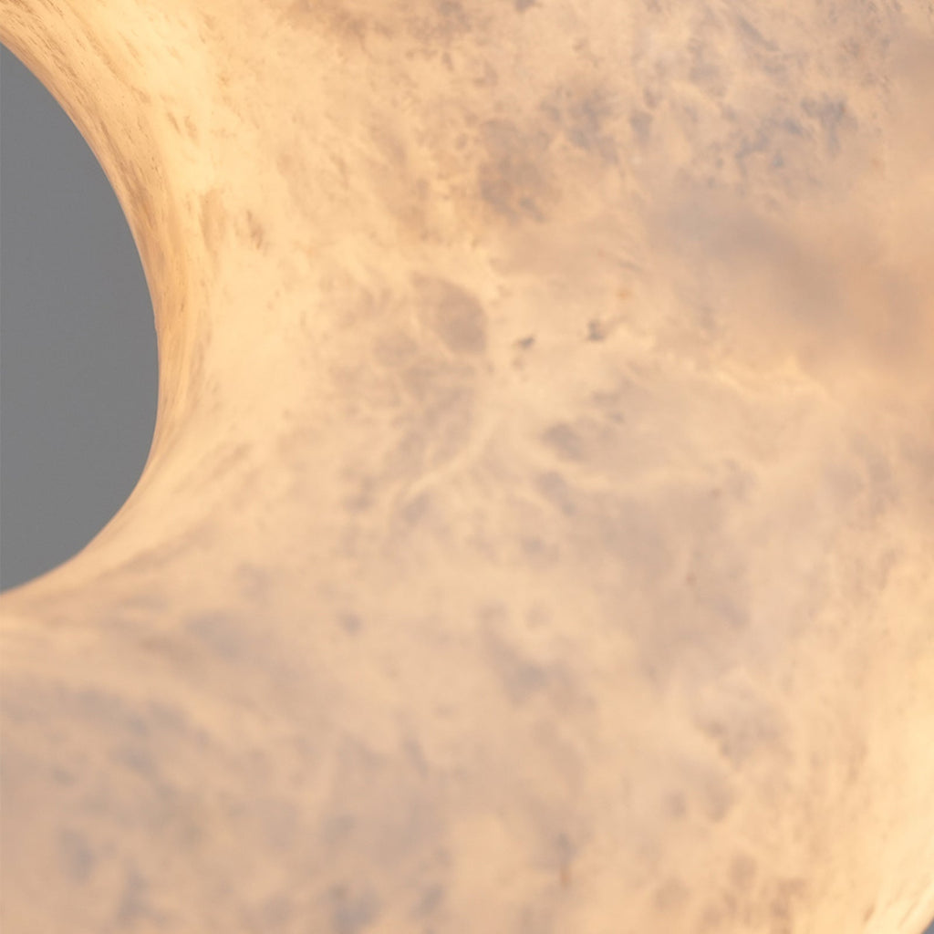 The Solène Pendant | Alabaster Halo & Leather