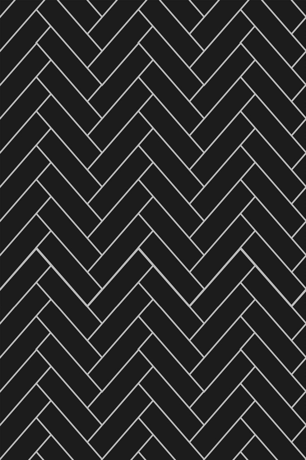 The Isaline Wallpaper — Onyx Herringbone — black herringbone pattern repeat removable