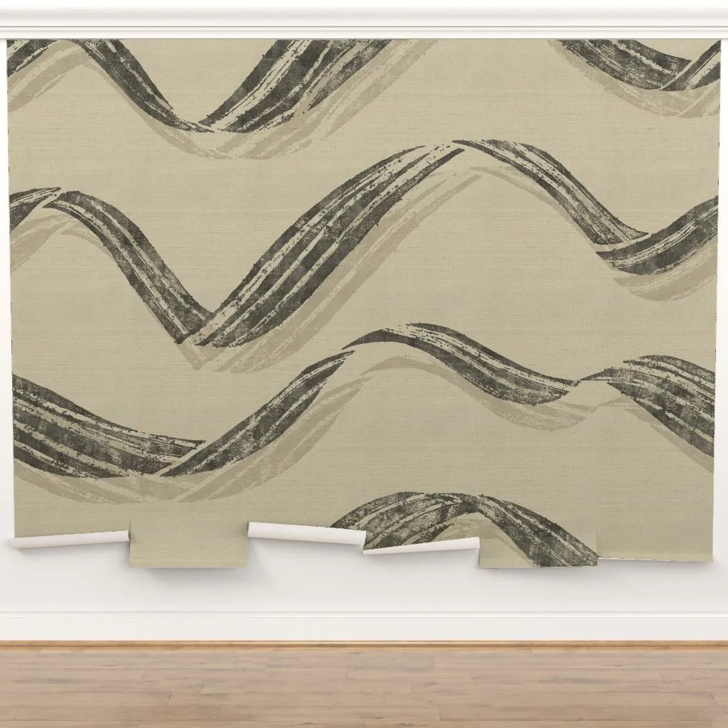 The Maëlys Mural — Sculpted Windswept Wave — blankwall grasscloth webp