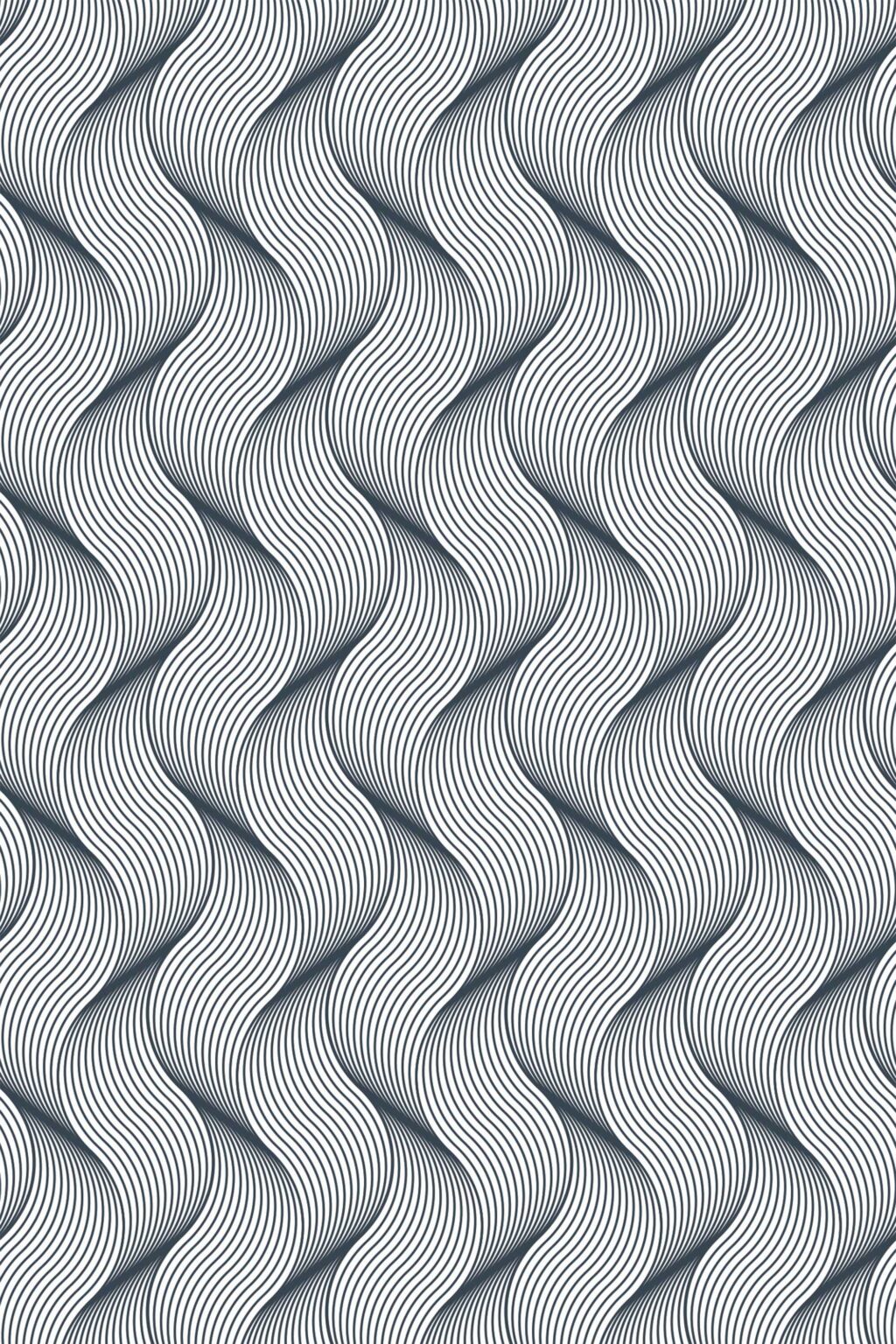 The Lucienne Wallpaper — Woven Wave — blue optical waves non pasted