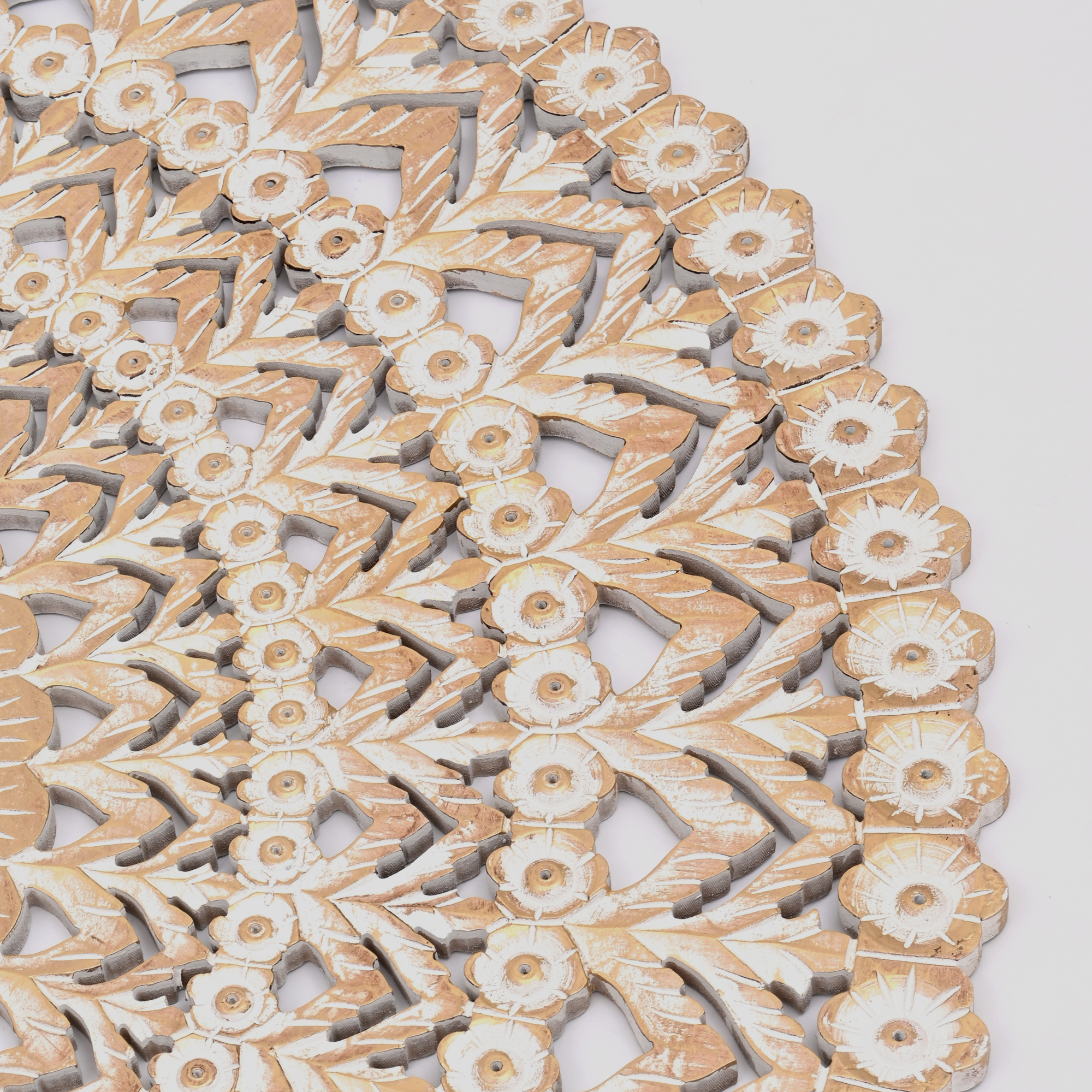 The Apolline Wall Medallion — Whitewashed & Gold — ffa aec png