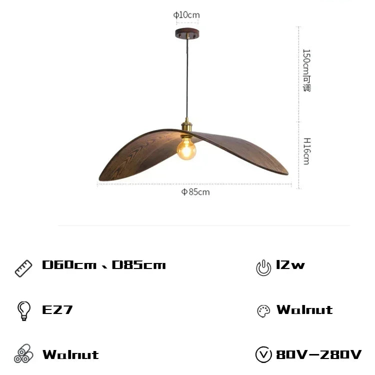 The Noémie Pendant — Walnut — chandelier modern walnut pendant house