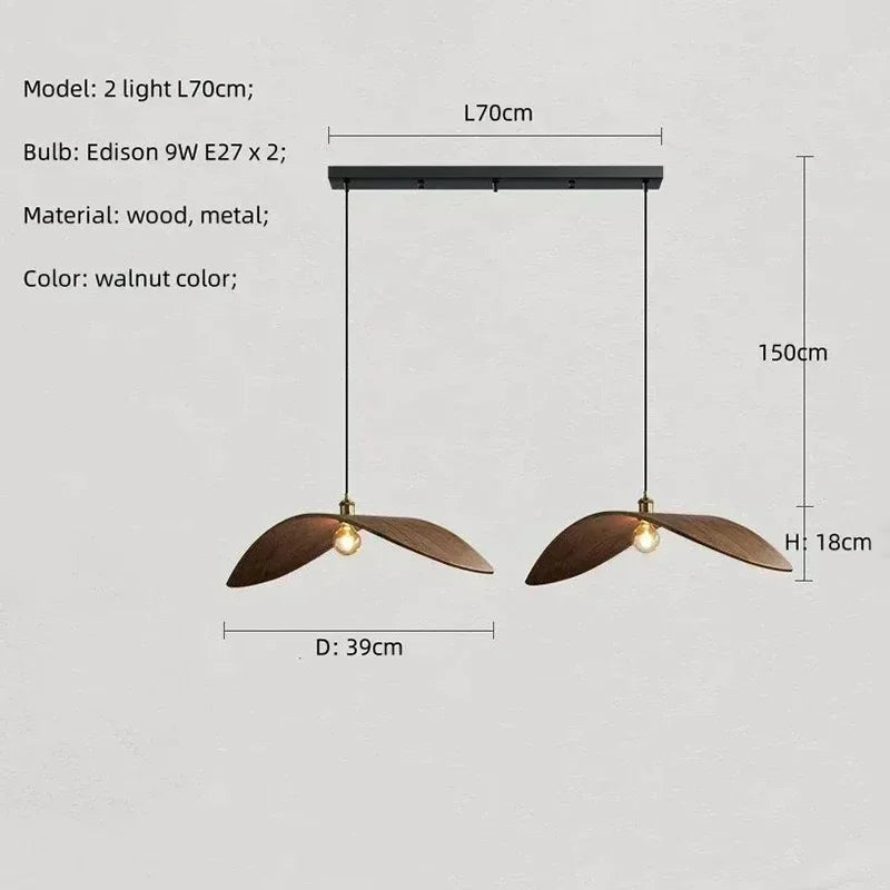 The Noémie Pendant — Walnut — chandelier modern walnut pendant house