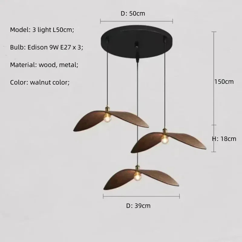 The Noémie Pendant — Walnut — chandelier modern walnut pendant house
