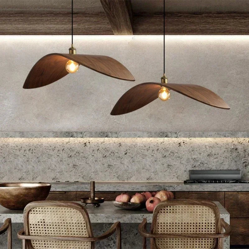 The Noémie Pendant — Walnut — chandelier modern walnut pendant house