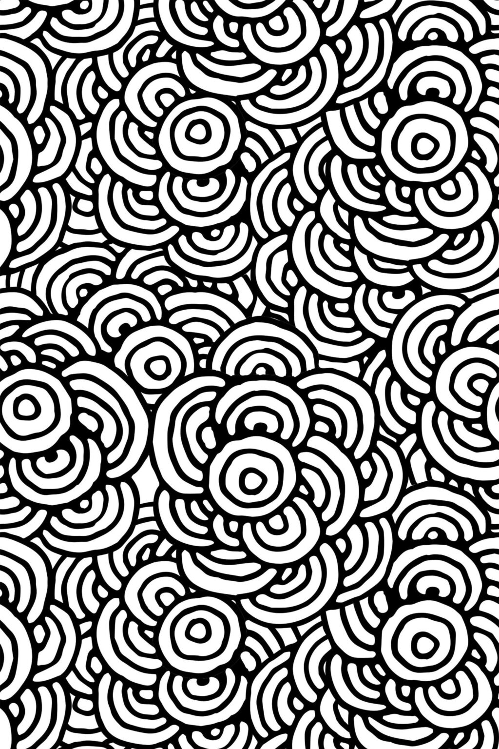 The Josette Wallpaper — Concentric Ink — concentric circles non pasted wallpaper