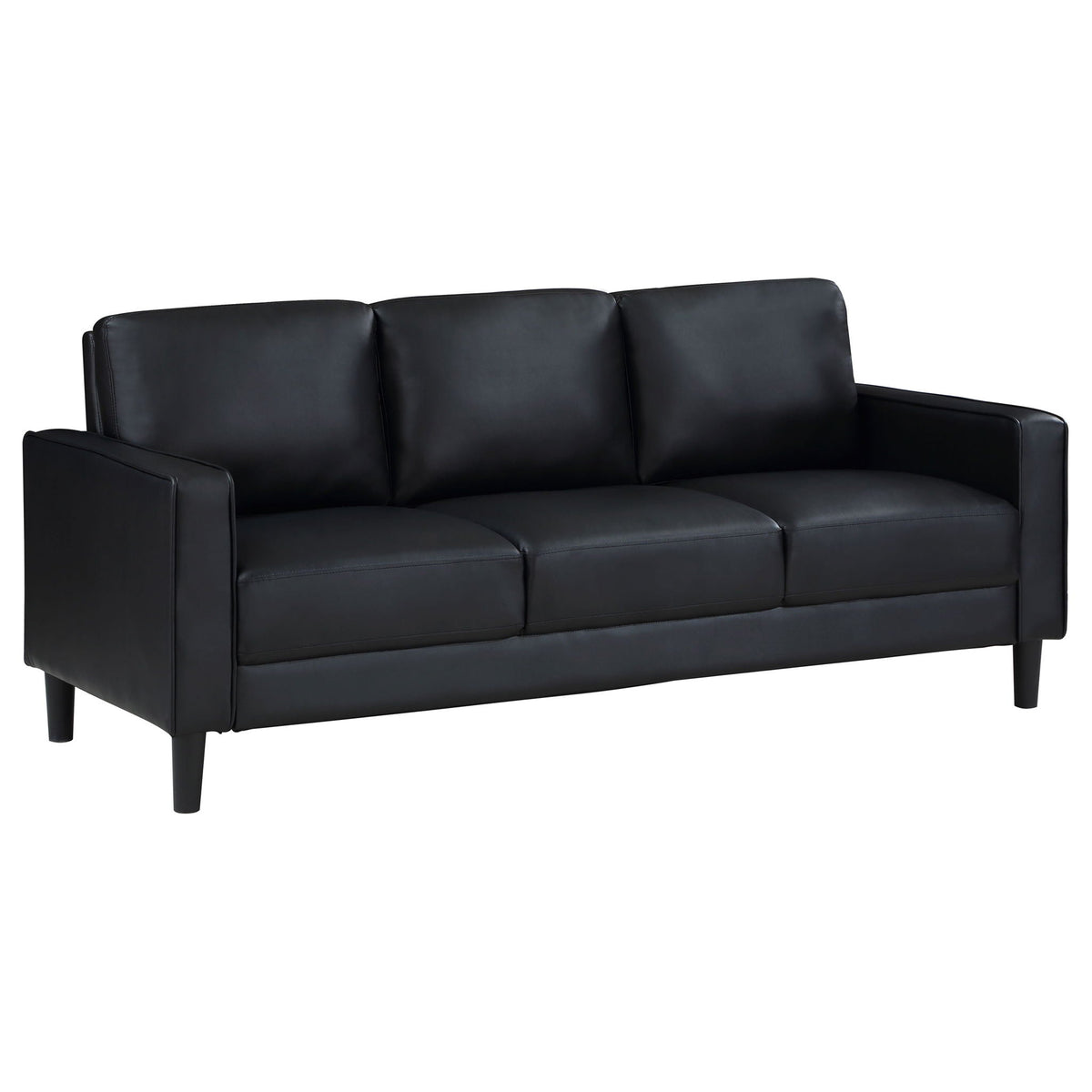 The Monique Sofa | Black Faux Leather