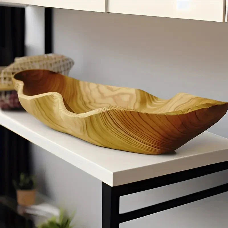 The Lucile Wood Tray — Natural Grain — elegant solid wood tray perfect