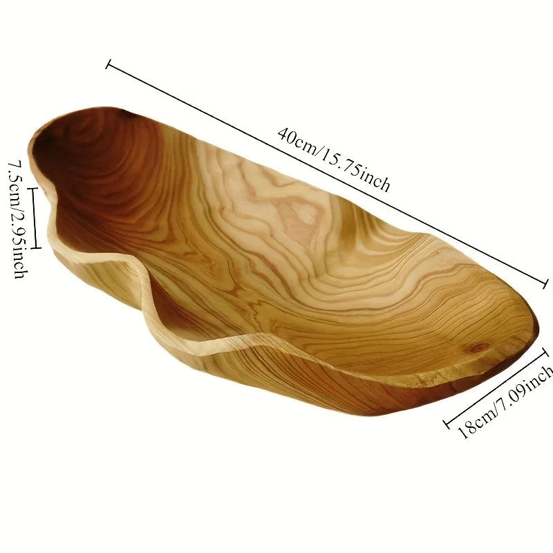 The Lucile Wood Tray — Natural Grain — elegant solid wood tray perfect