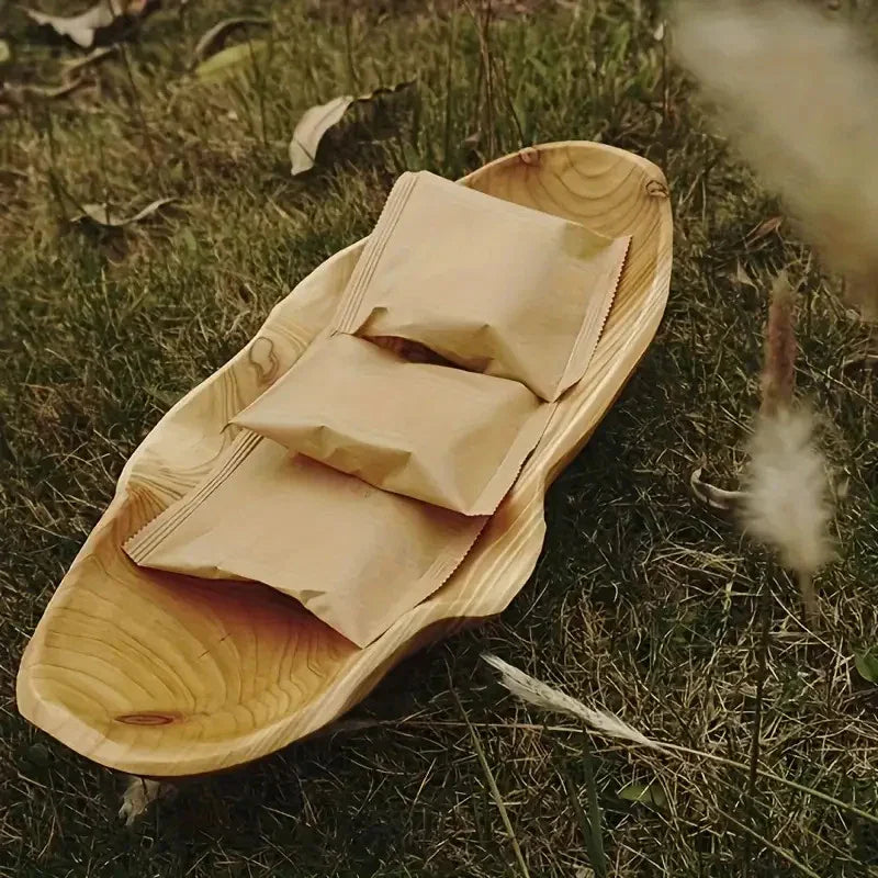 The Lucile Wood Tray — Natural Grain — elegant solid wood tray perfect