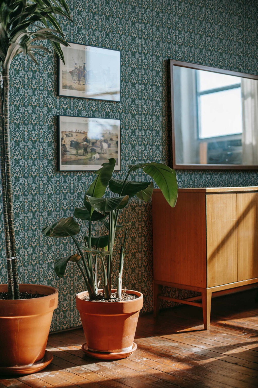 The Corentine Wallpaper — Forest Damask — product view