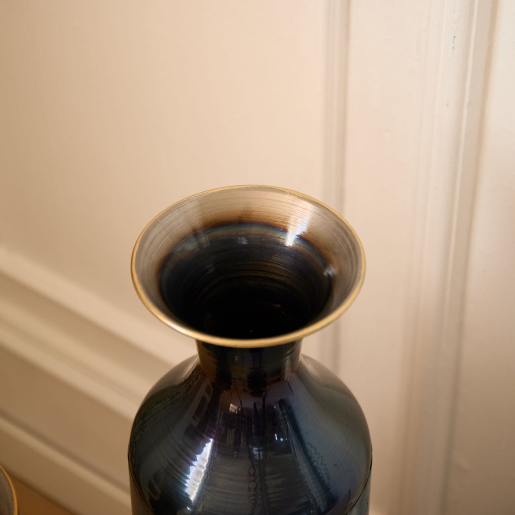 The Fleurine Vase Trio — Fire-Patinated Metal — beacef jpg
