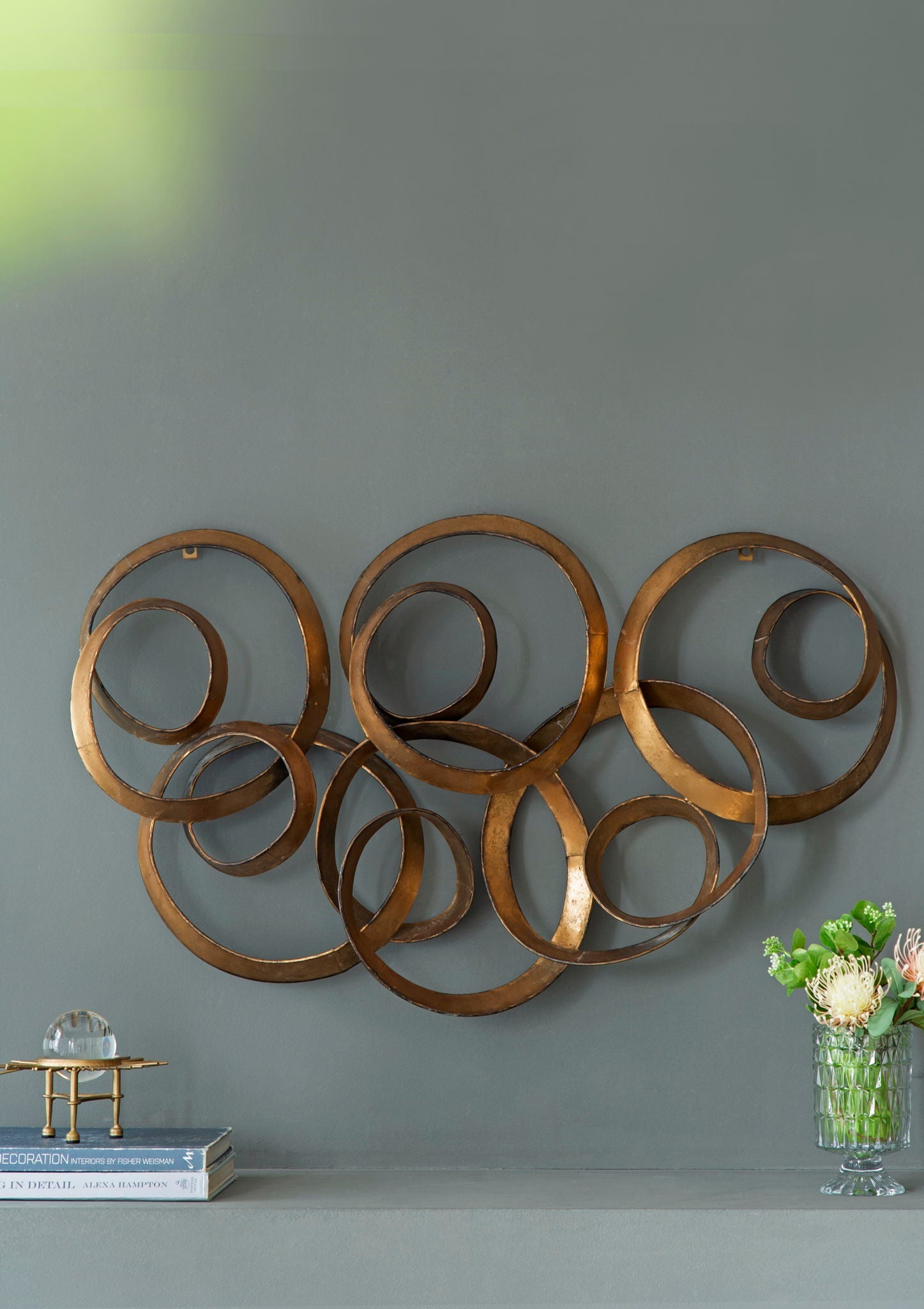 The Valérie Wall Decor — Gilded Ring Sculpture — product view