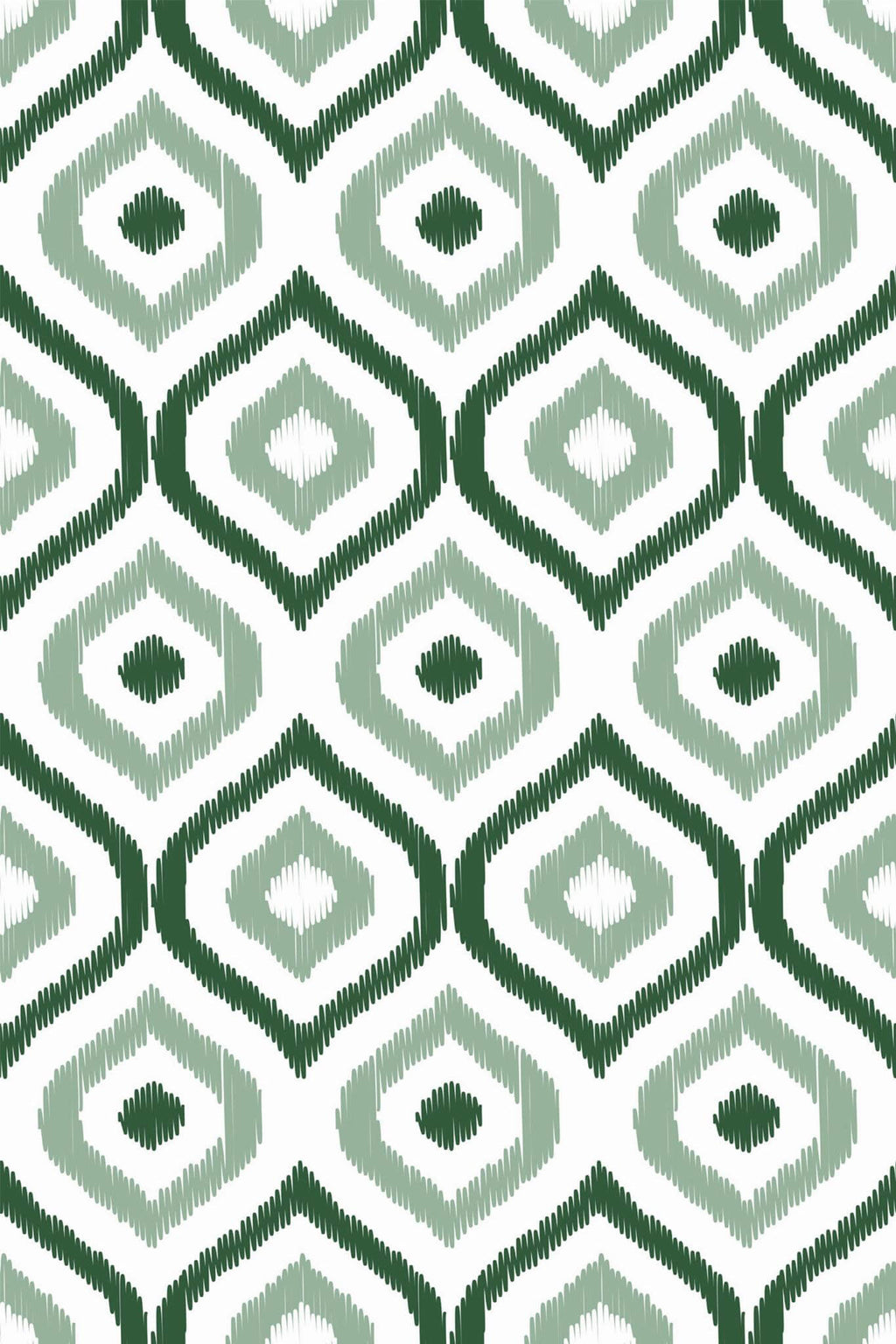 The Ondine Wallpaper — Sage Ikat — green ikat pattern repeat removable