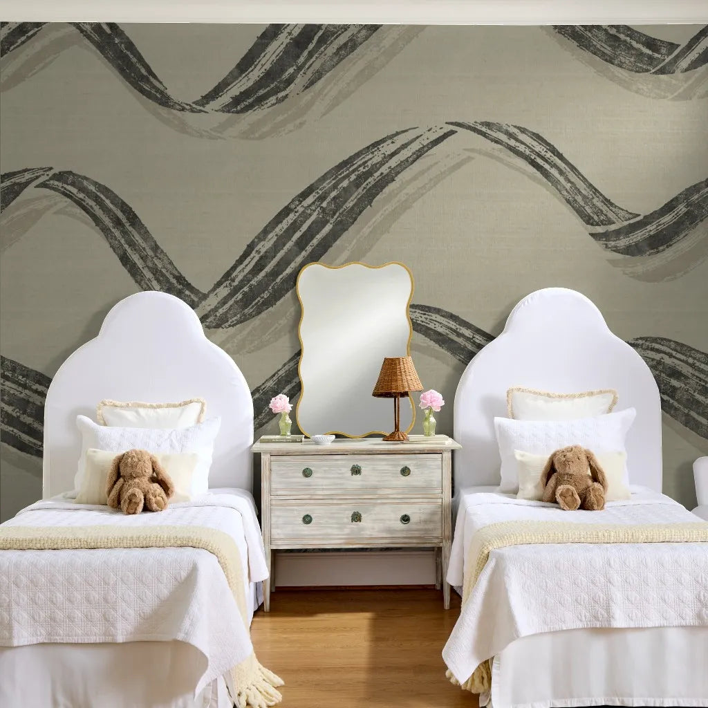 The Maëlys Mural — Sculpted Windswept Wave — kids grasscloth webp