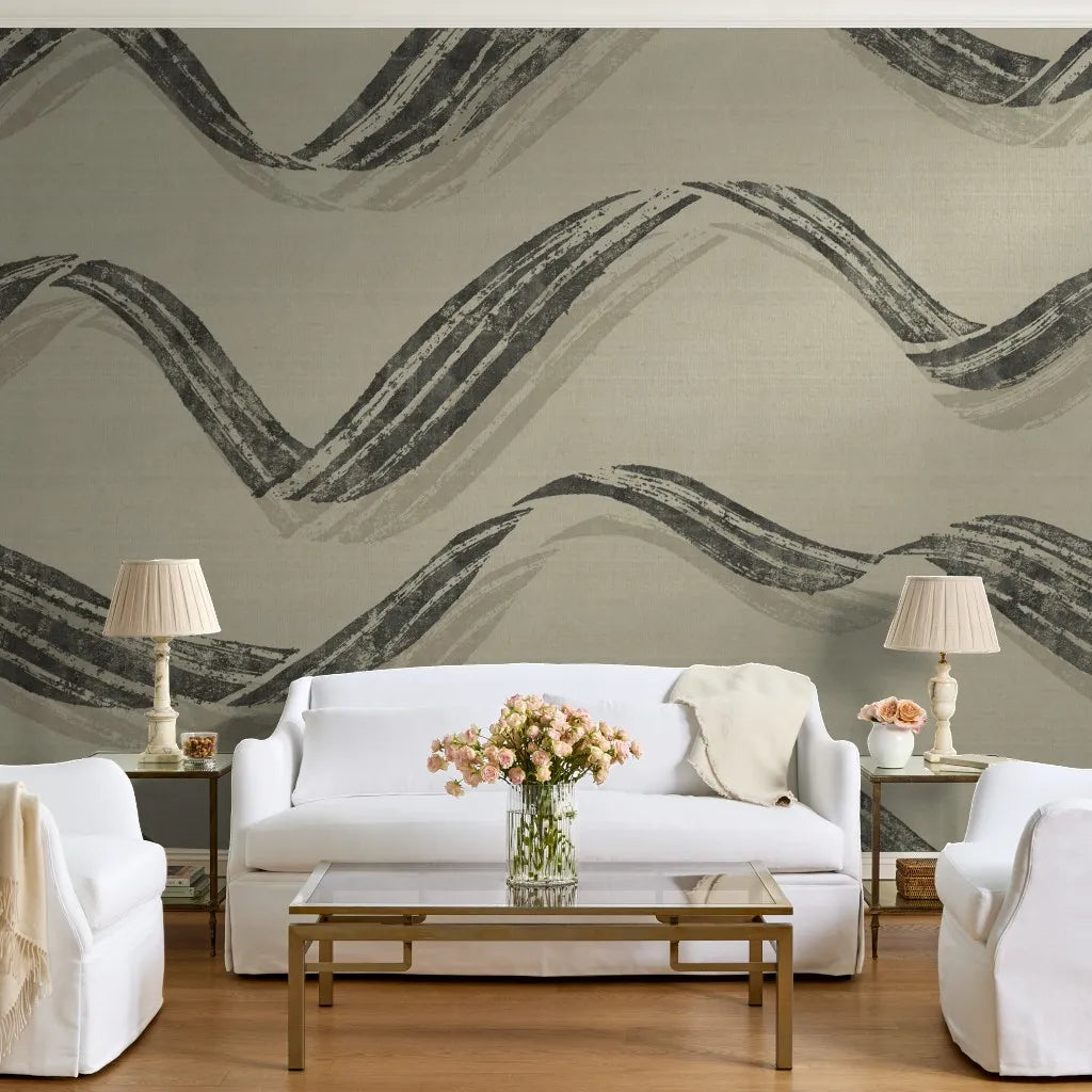 The Maëlys Mural — Sculpted Windswept Wave — livingroom grasscloth webp