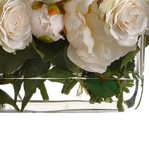 The Lucette Floral Arrangement | Low Ivory & Blush Centerpiece