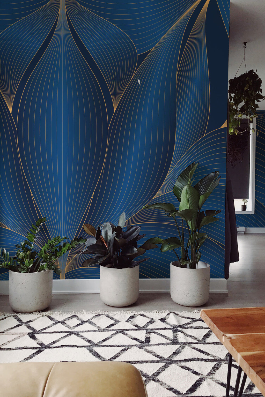 Théodine Mural — Deco Waterlily — midnight deco waterlily peel stick