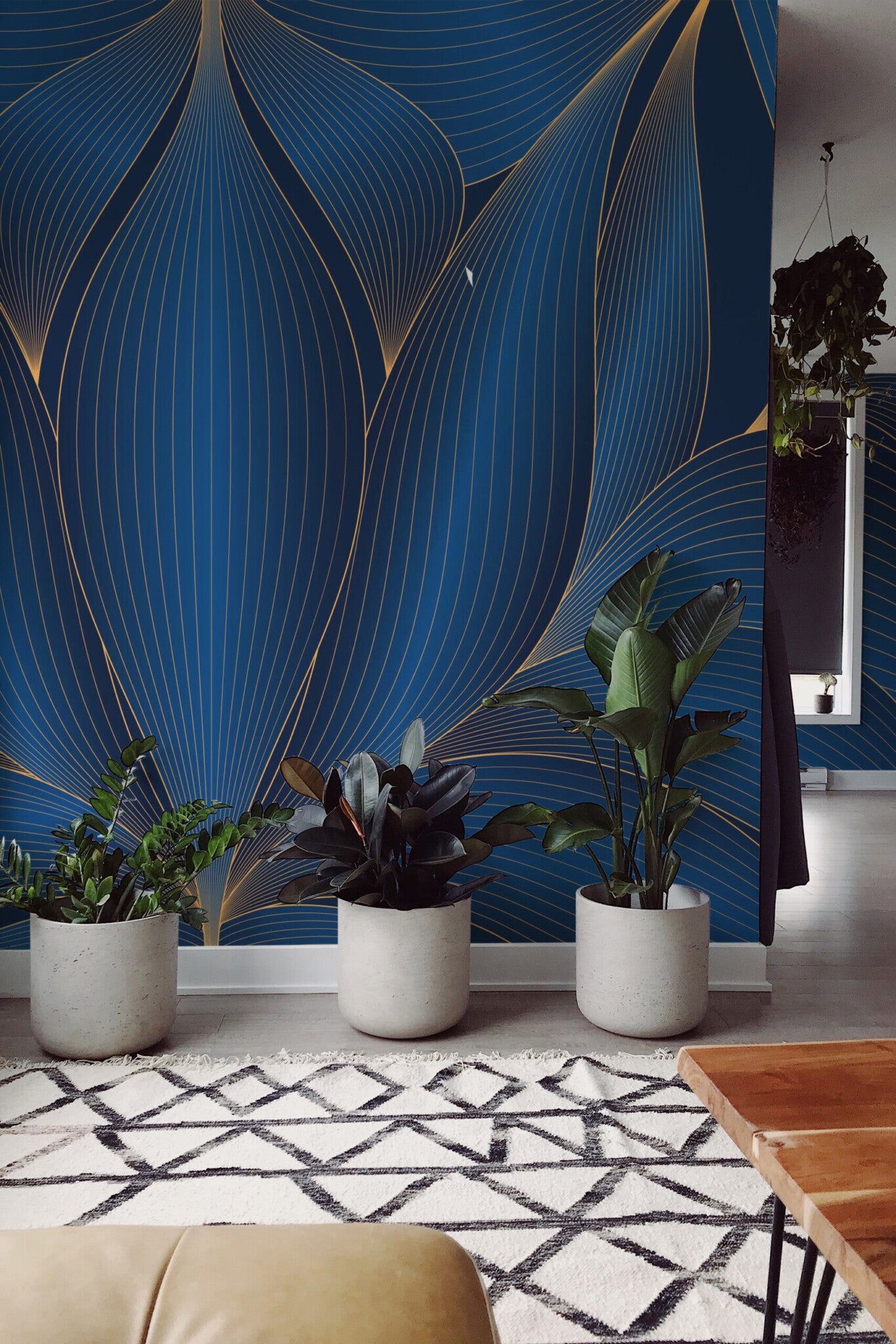 Théodine Mural — Deco Waterlily — midnight deco waterlily peel stick