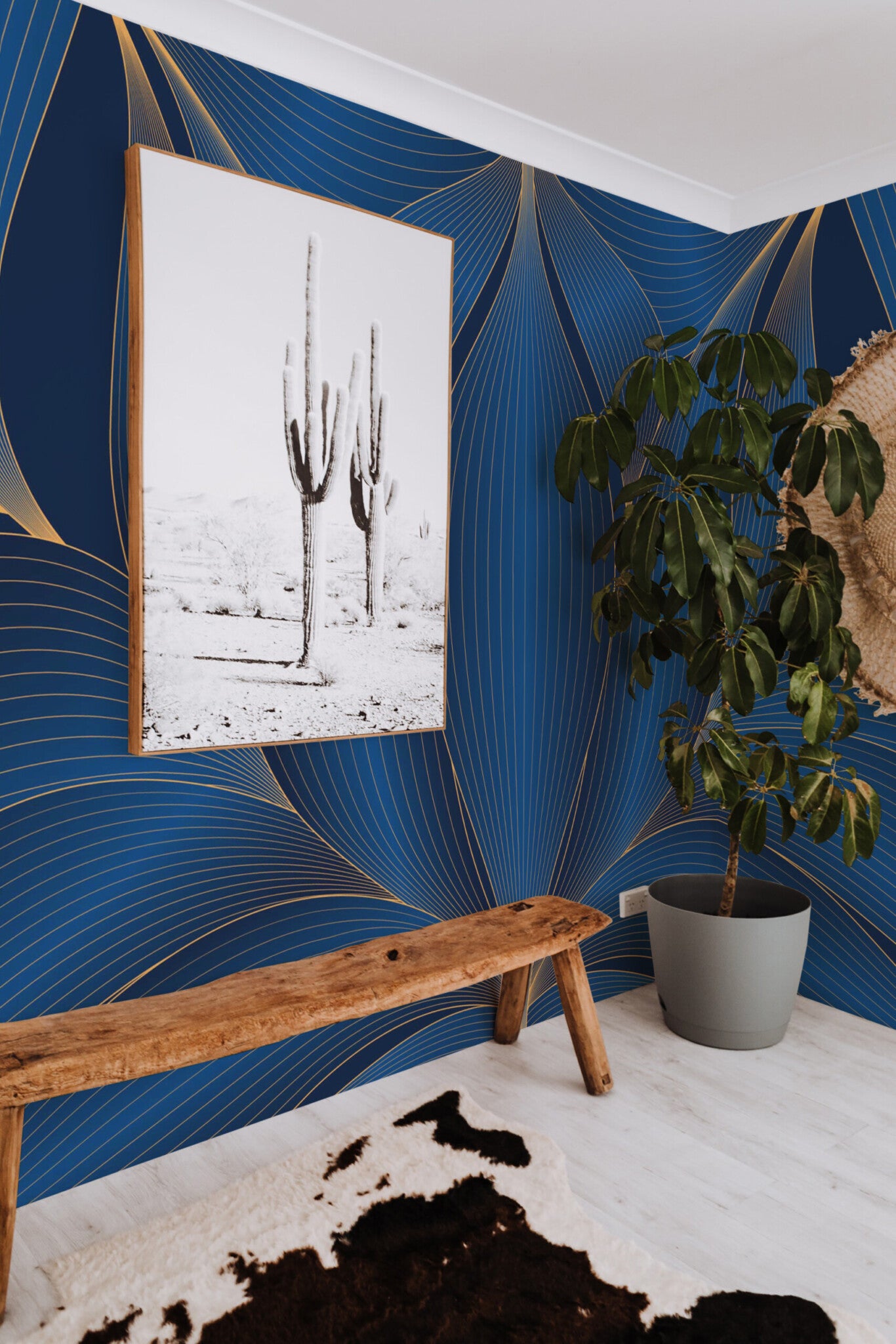 Théodine Mural — Deco Waterlily — midnight deco waterlily peel stick
